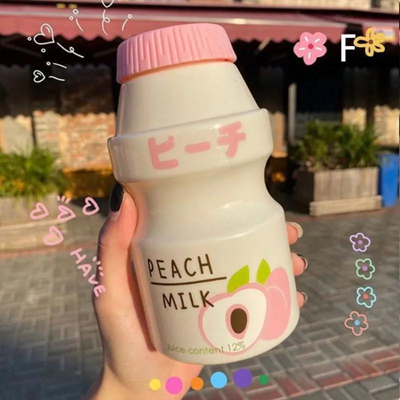 

480ml Plastic Water Bottle, Travel Beverage Bottle, Yakult Shaped Cute Milk Shake Bottle 480ml