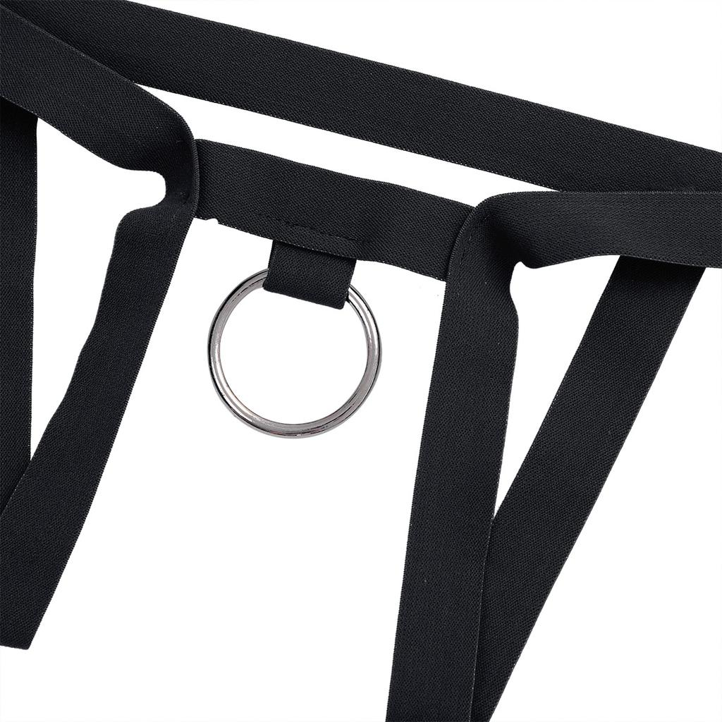 Men's Sexy Low Waist O-ring Strapy Lingerie Crotchless G-string Bikini Underwear Underpants