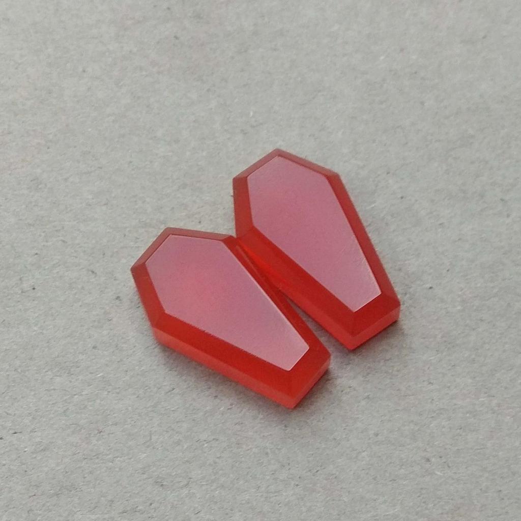 Red Onyx Coffin Cut Gemstone | Loose Red Onyx Cabochon | Coffin Shape Gemstone for Gothic