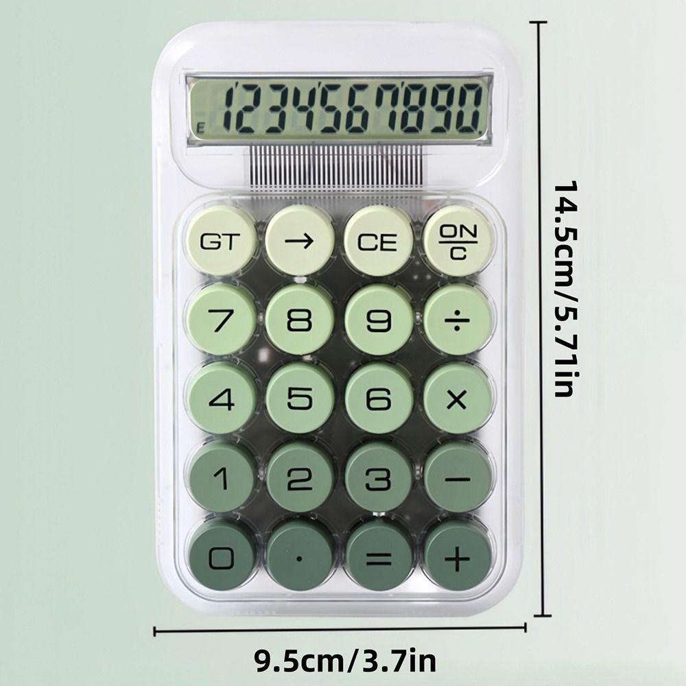 10-digit Display Electronic Calculator Transparent Design Lcd Display Desktop Calculator Anti-slip Pad Large Buttons