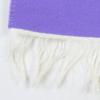 Great BURBERRY Scarf Fringed Logo Ivory Purple Wool Women Used