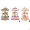 Classical Music Box Rotating Clockworek Musical Lights Twinkling Resin Collectibles Mechanism DIY