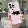 Amore-Love Ltalian Romantic Pink Lettering PhoneCase for iPhone 17 16 12 13 Mini 11 14 15 Pro Max XR 78 Plus Silicone Cover