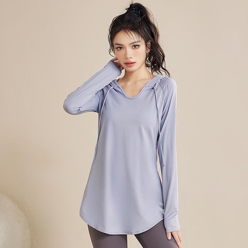 Top Sportivo da Donna a Manica Lunga Asciugatura Rapida - Dimagrante, Copri-Fianchi, Abbigliamento Yoga per Autunno/Inverno, Disponibile in Taglie Forti