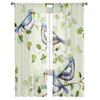 Watercolor Leaves and Birds Window Curtains Sheer Chiffon Tulle Curtain Home Living Room Backdrop Decoration