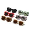 Simple designer personalized cat eye large frame sunglasses for men and women, retro candy contrasting color YK sunglasses