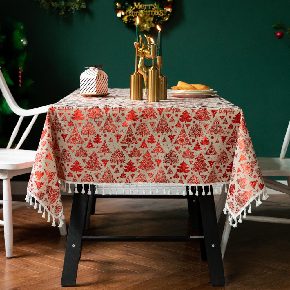 Christmas Tablecloths Home Dining Theme Decorative Cover Fabric Tablecloths Tables And Chairs
