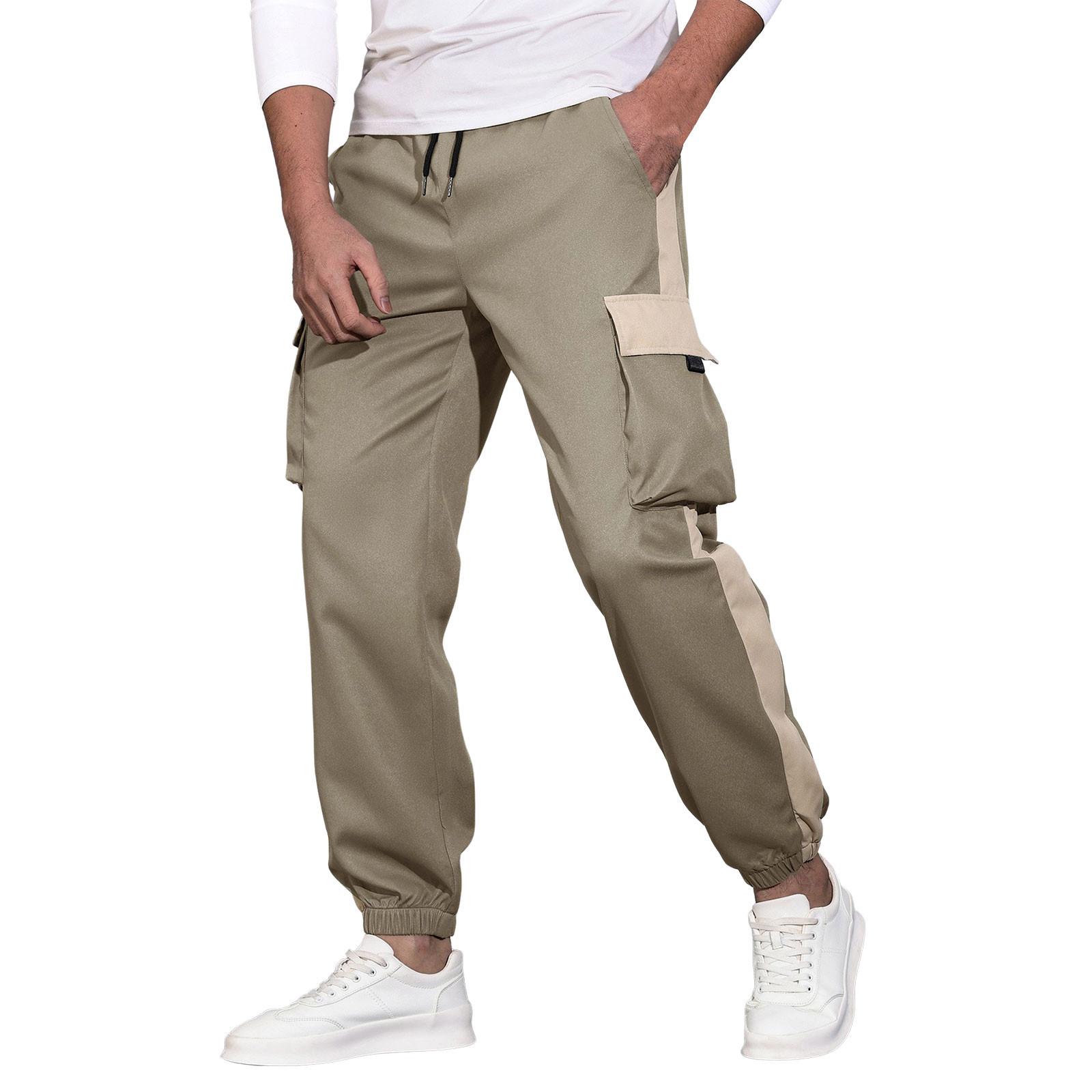 

Повседневные спортивные брюки мужские свободные длинные вставки фитнес бег тренировочные брюки L хаки