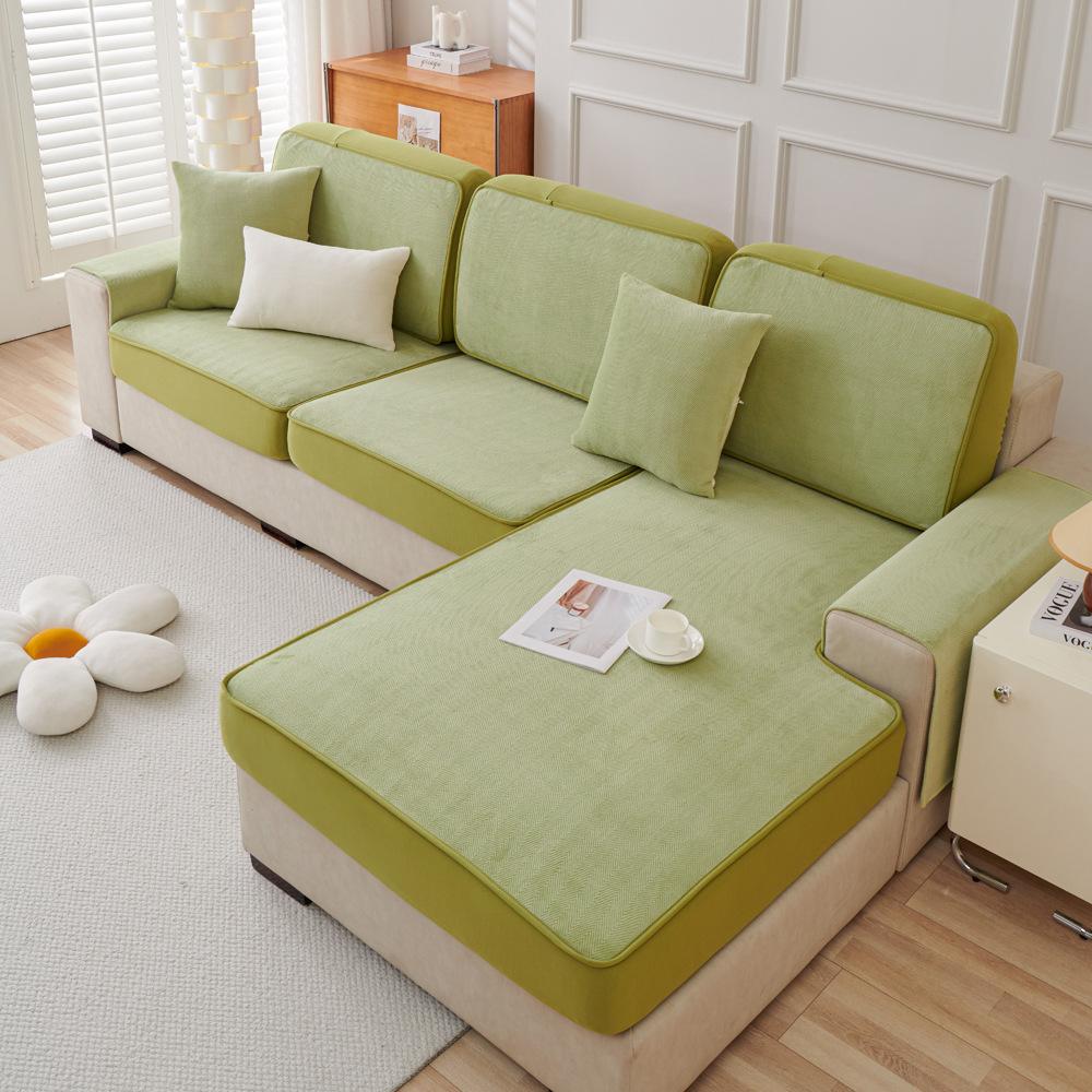 Milk Fiber Herringbone Pattern Sofa Cover All-Inclusive Universal Non-Slip Sofa Cushion Four Seasons Universal Cover Cloth
