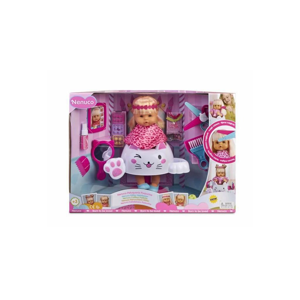 Nenuco Peluquería Glitter muñeca de peinado y accesorios