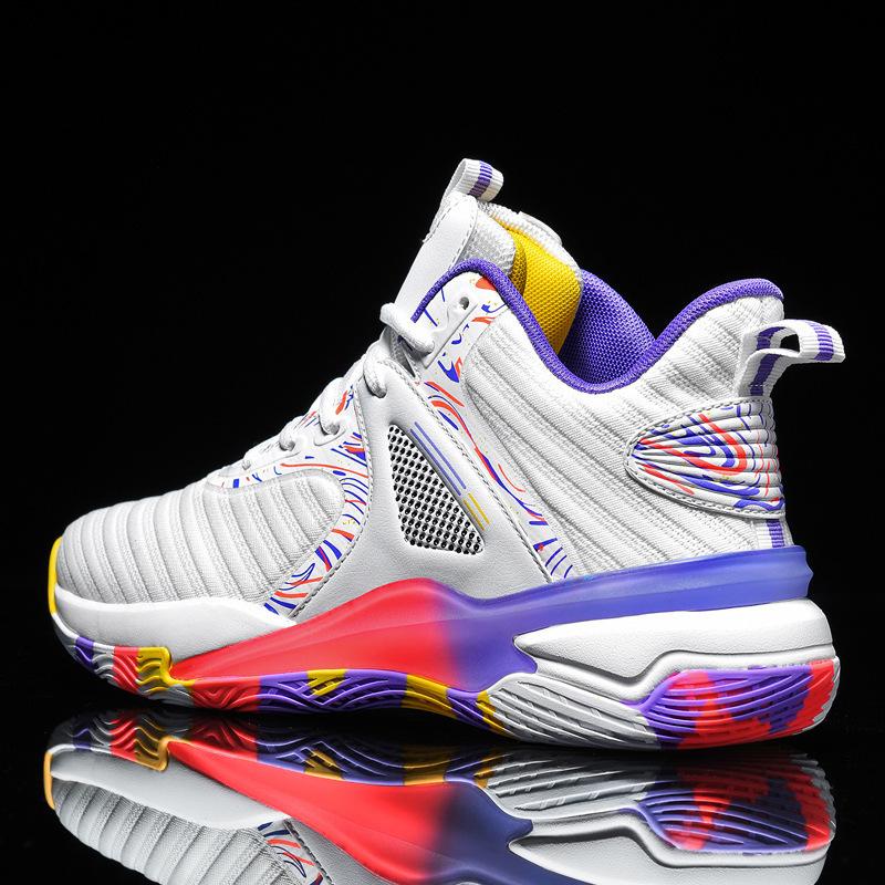 Men's Shoes Basketball Sports Shoes High-top Non-slip Shock-absorbing Sneakers Friction Sound Students Actual Combat Breathable Venom Running Shoes