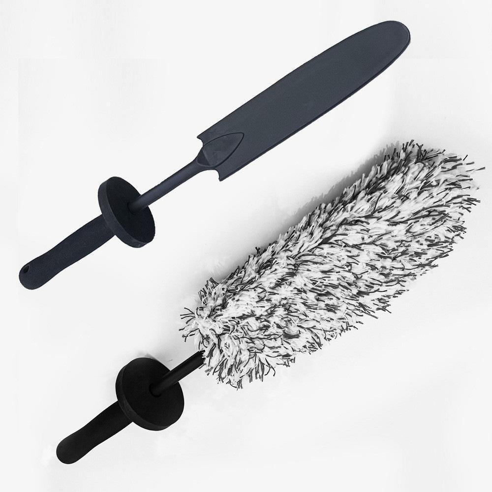 Car Wheel Cleaning Brush with Long Handle, Rim Cleaner for Alloy Wheels and Tires, Detailing Tool One Size