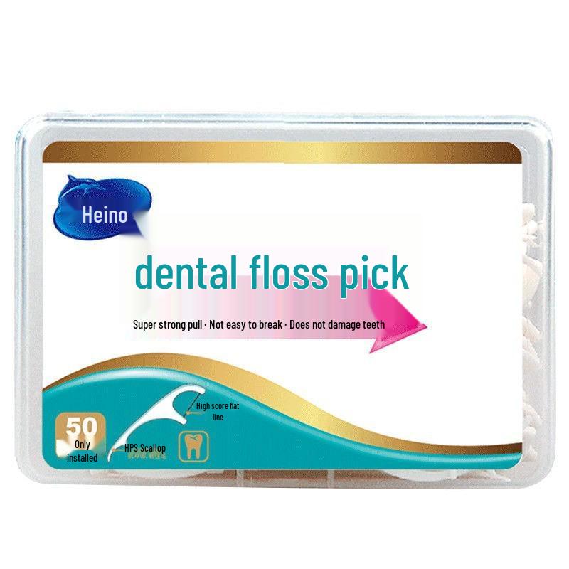 Hais Haina A319 Curved Hook Dental Floss Picks - 50 Pack