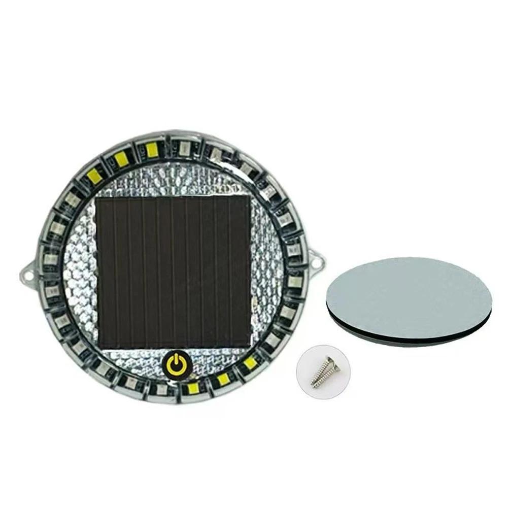 1/2Pc Solar Car LED Flashing Warning Light Round Indicator In-Night Caution Strobe Warning Light Running Lamp For All Vehicle