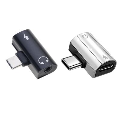 USB C auf 3,5 mm Kopfhörer- und Ladeadapter mit 3,5 mm Kopfhöreranschluss PD60W Schnellladung Aluminiumlegierungsdesign