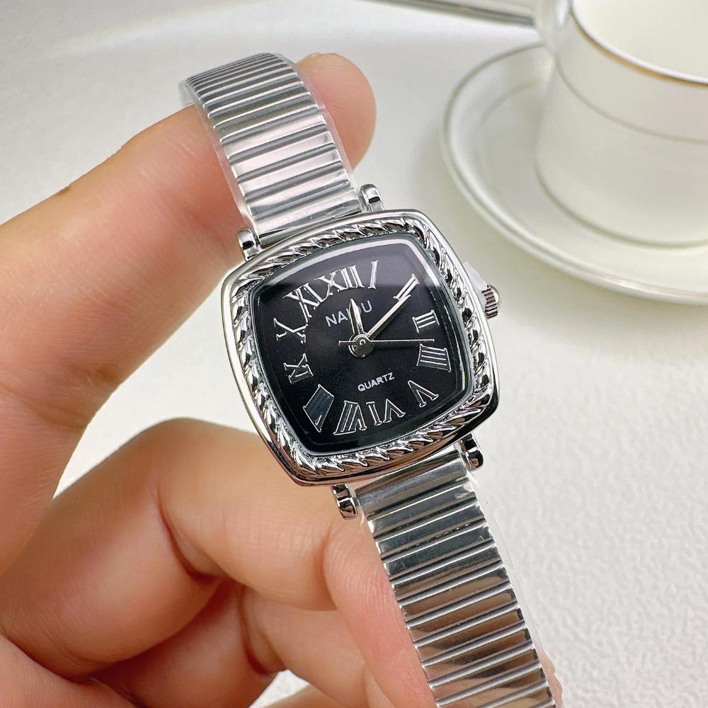 Vintage Women Gold Sliver Square Dial Roman Quartz Watch Fashion Bamboo Band Wristwatch Relogio Clock Ladies Dropshipping