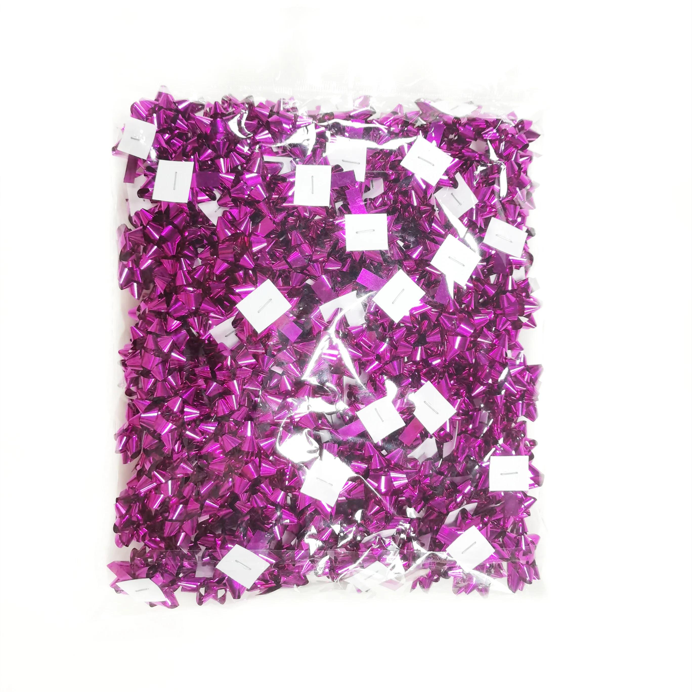 

20/50 шт./2,5 см. Міні-барвисті 3D зірки квіткові прикраси своїми руками Самоклеючі стрічки Бантики Паперова упаковка подарунків для різдвяного весілля 50PC фуксія