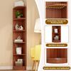 42*30*180 cm, Corner Bookshelf, Shelf, Storage Shelf, MDF Material, Five-Layer Shelf, Simple Shape, Strong Load Capacity, Walnut Wood Color.