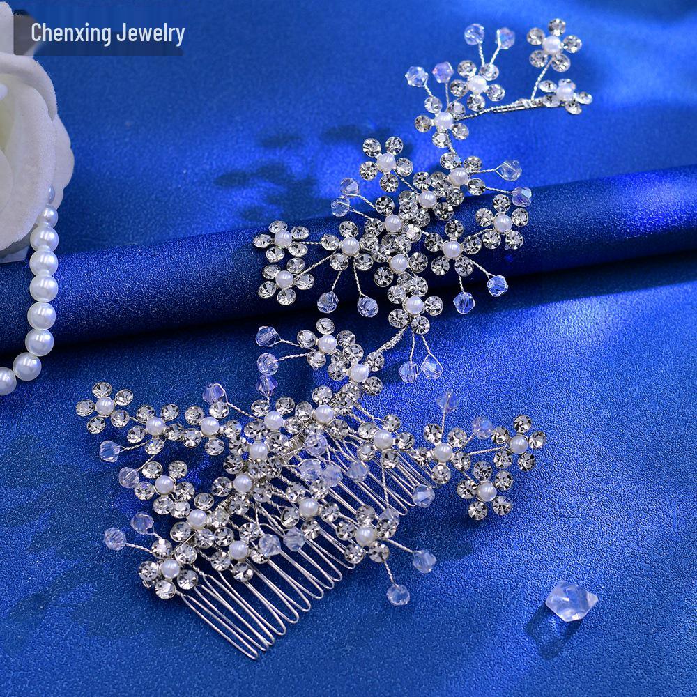 

Chenxing Серебряный Цветочный Свадебный Гребень для Волос, Элегантный Свадебный и Подиумный Аксессуар CP262