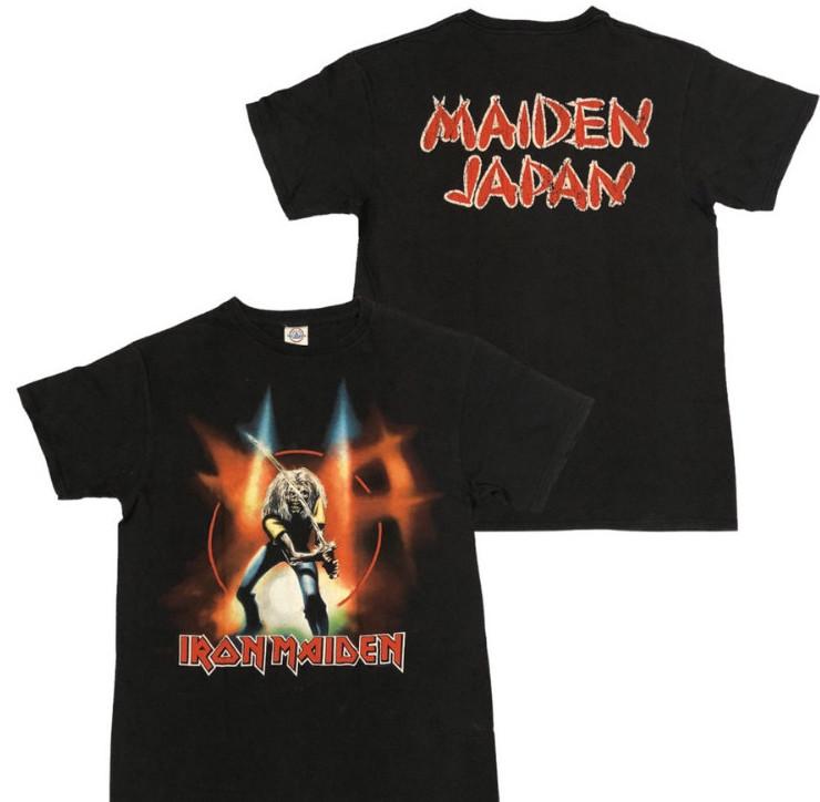 Двусторонняя коллекционная футболка Iron Maiden – Эксклюзивный футболка унисекс для тура по Японии L