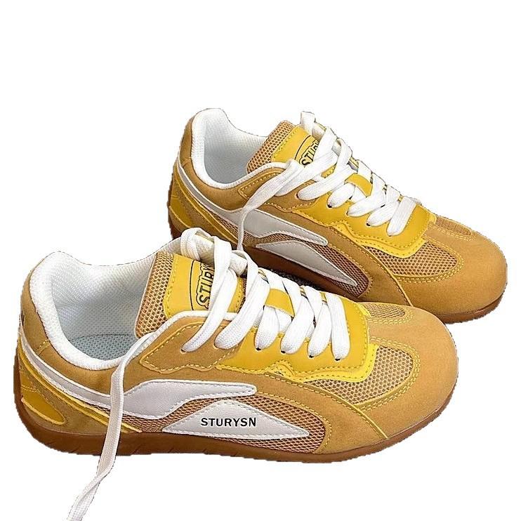 Couple Soft-soled Casual Forrest Gump Shoes Women's 2025 Summer Yellow and White German Training Shoes Retro Sports Casual Racing Shoes
