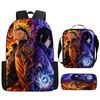3Pcs Set NARUTO Kids School Backpack With Lunch Bag&Pencil Case,Lightweight&Durable,Cartoon School Bags For Ages 6-11 Boys&Girls
