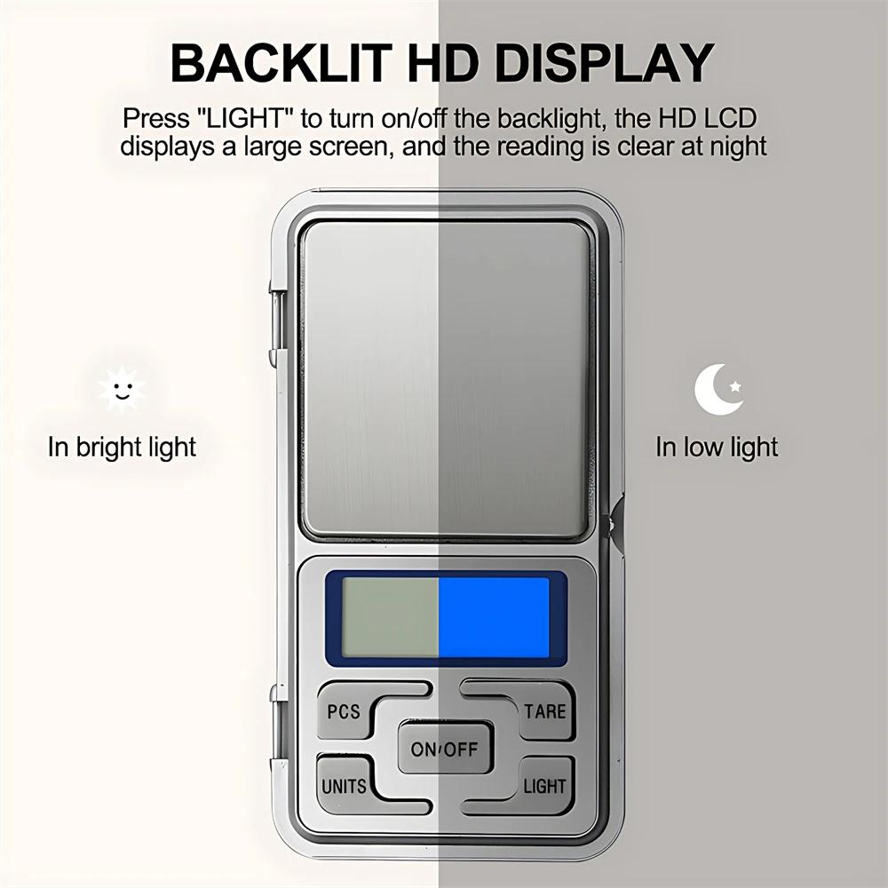 0.01g 500g Mini Electronic Scales High Precision Pocket Digital Scale for Jewelry Gold Sterling Silver Balance Gram For Kitchen