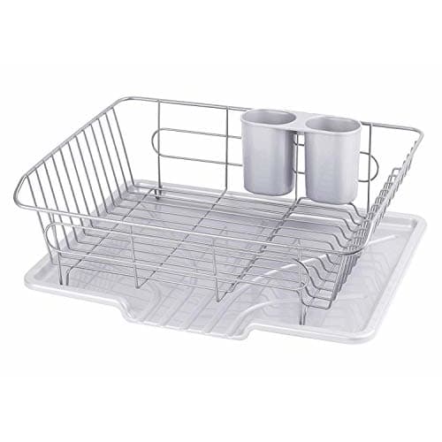 Pearl Metal Plastic Dish Drainer with Draining Tray, Vertical Type, Gray, Ardeo HB-4066