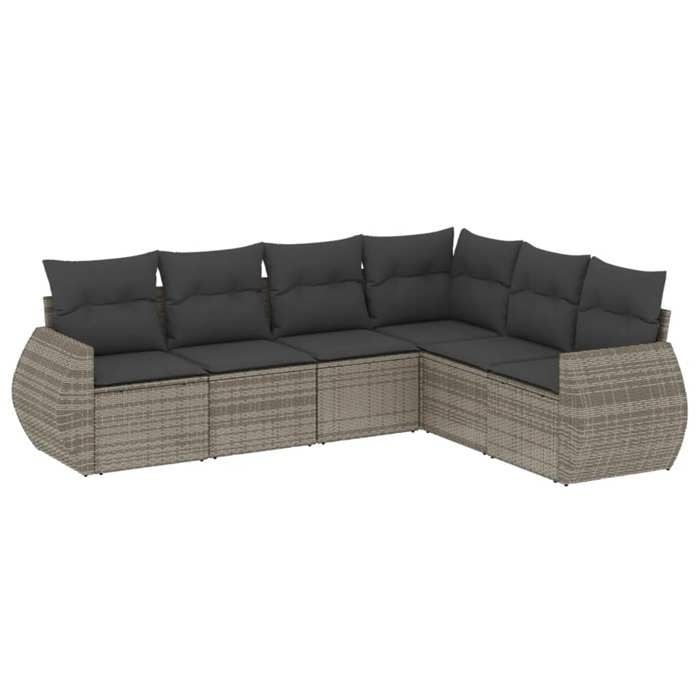 VidaXL Set de mobilier de grădină cu perne 6 piese, Canapele de terasă, Set de mobilier de exterior, Mobilier de exterior, Gri 3221409