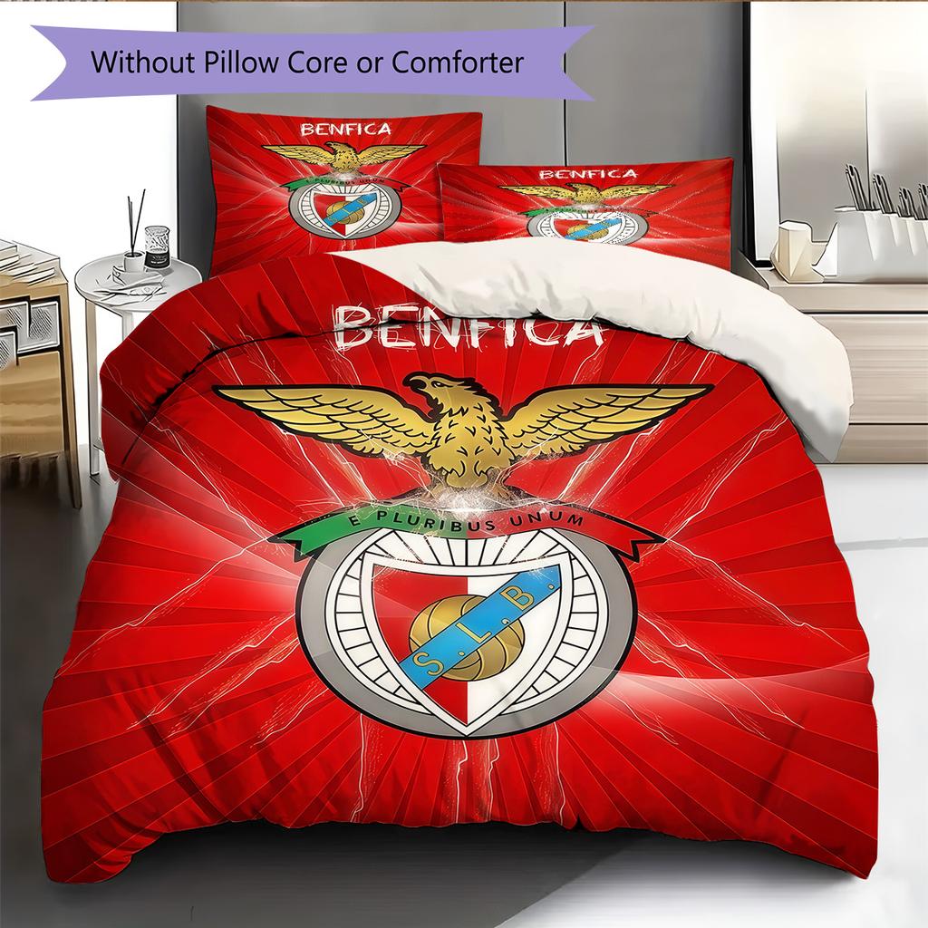 Benfica POSTER Bedding Quilt Set Quilt Cover Pillowcase Home Decoration Birthday Gift (1 * Duvet Cover + 2 * Pillowcase, Without Core)