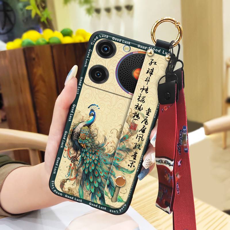 Staubdichter Ring Handyhülle Für ZTE Nubia Music Armband Ältere Dame Ständer Handyhalter Rückseite Stoßfest