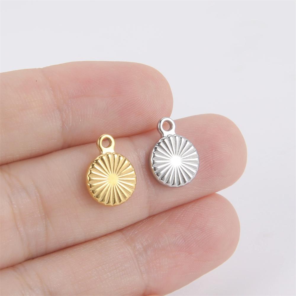 

My Shape 5 pcs Small Sun Charms DIY Summer Anklets Bracelet Necklace Stainless Steel Pendants for DIY Jewelry Making Wholesale Silver