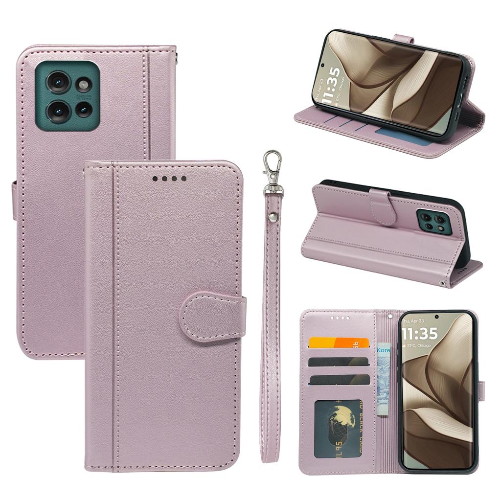 Pro Motorola Edge 50 5G Peněženkové pouzdro Magnetické zapínání Kožený kryt na telefon s řemínkem