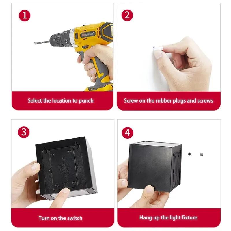 1/4PCS LED Solar Light Outdoor Garden Square Wall Lamp Sensor IP65 Waterproof Courtyard Yard Balcony Fence Decoration Lighting