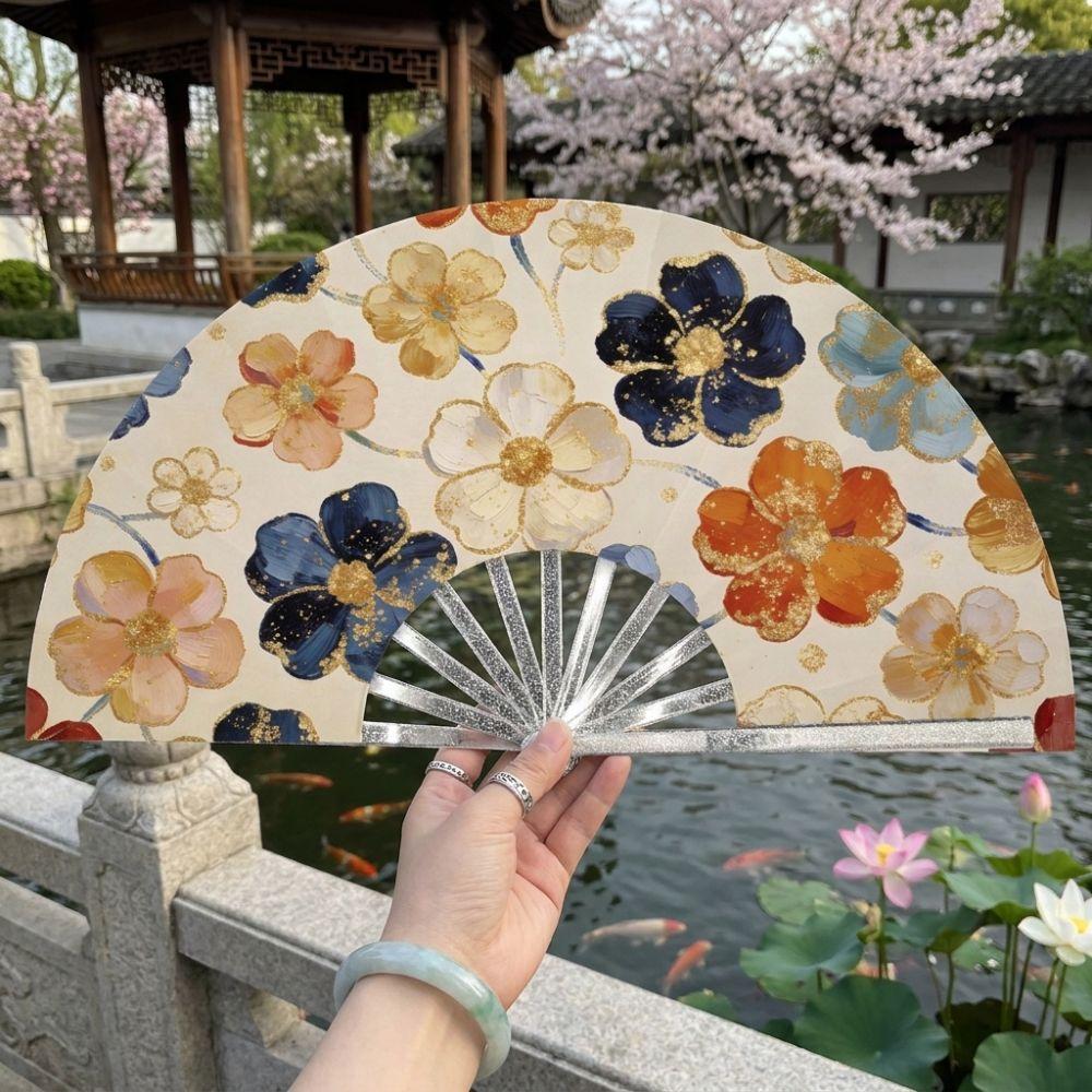Handmade Portable Folding Fan Decorative Retro Handheld Fan Hanfu Accessories