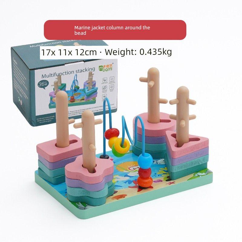 

Multi-Functional Early Education Girl s Intelligence and Brain Bead-Stringing Toy Marine jacket column around the bead