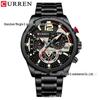 CURREN 8395 Men's Multifunctional Waterproof Sports Watch with Steel Band and Calendar.