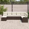 VidaXL Ensemble de canapé de jardin 8 pièces avec coussins en poly rattan marron 3360359