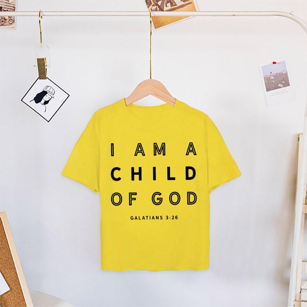 I Am A Child of God Printed Shirt T-shirt Girls Boys Short Sleeve Tops Vintage Tee Child Summer Shirts Tops Toddler Casual Tees