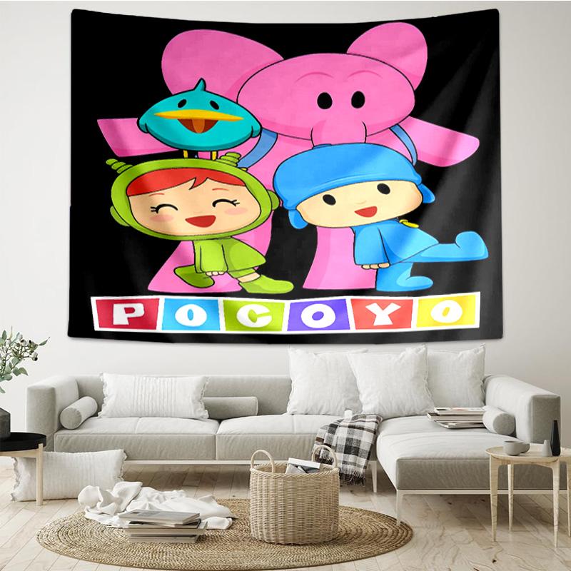 Pocoyo's Colorful Adventure Tapestry Room Decoration Wall Hanging for Living Room Bedroom, Dormitory, Birthday and Christmas Gifts