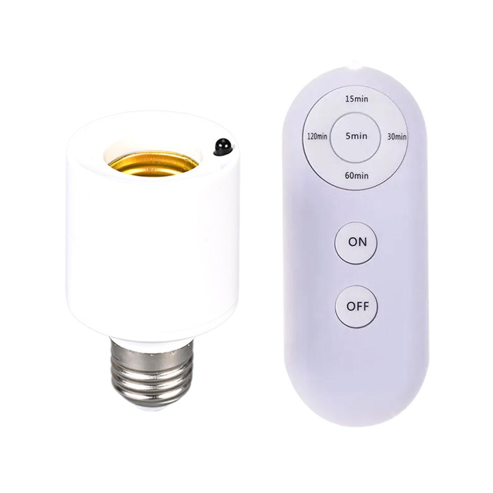 

LED Intelligent E27 Wireless Remote Control Lamp Head 85V-265V Home Smart Timer Lamp Holder Lazy Light Off Controller