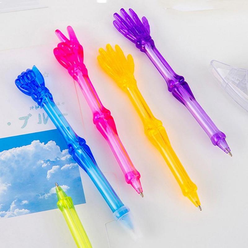 1Pc Creative Finger Bones Ballpoint Pen  Rock Paper Scissors Ball Pens Stationery Office School Supply Novelty Funny