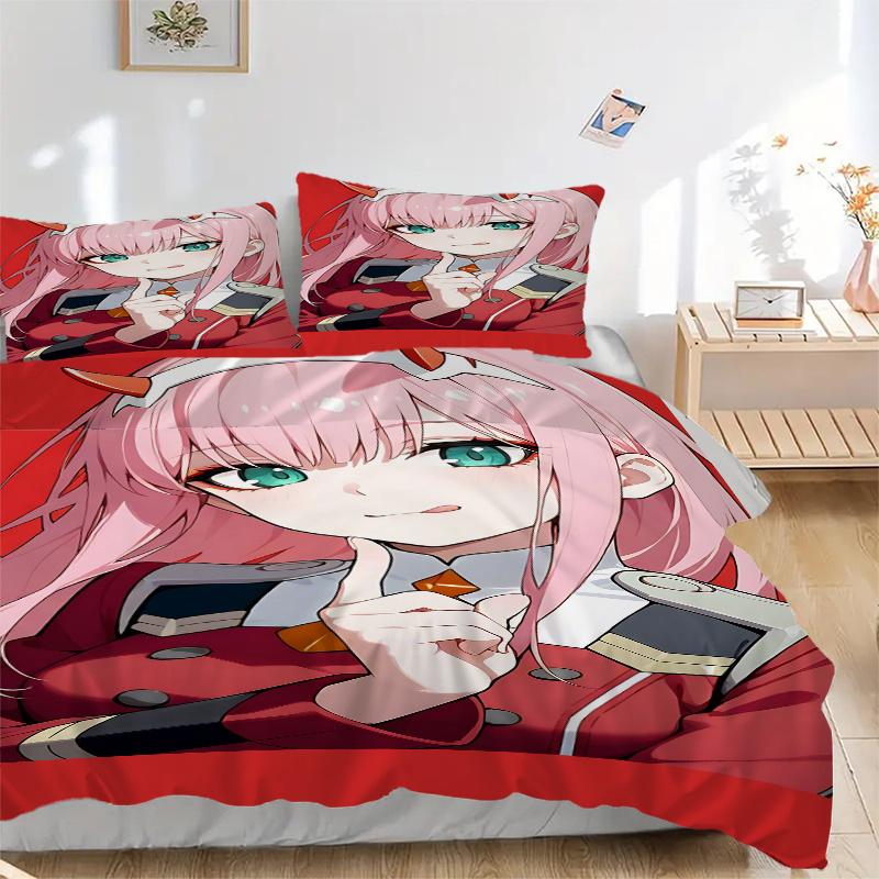 

3 шт. Розовая Волосатая Аниме Девушка Домашний Комплект Постельного Белья - Универсальный Трехкомпонентный Комплект для Спальни, Гостевой Комнаты, Гостиной, Отеля - Идеальный Подарок для Фанатов, Тра 135x200cm