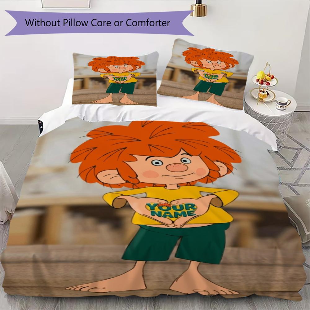 Pościel z imieniem Meister Eder Und Sein Pumuckl, Zestaw kołdry Poszewka na kołdrę Poszewka na poduszkę Domowy prezent urodzinowy(1 * poszwa na kołdrę + 2 * poszewki na poduszki, bez rdzenia)_
