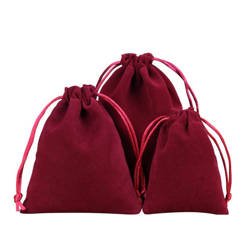 50 Pcs/Lot Soft Fabric Velvet Drawstring Gift Bags for Wedding Party Various Size Jewelry Package Elegant Pouches