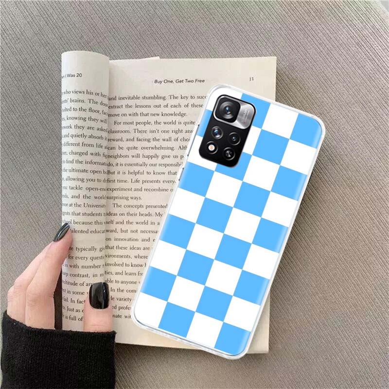 Retro Classic Chess Board Grid Phone Case For Redmi Note 13 12 Pro Plus 14 15 Pro 5G 11 11T 11E 11S 10 Pro 10S 9 9S Cover Cell C