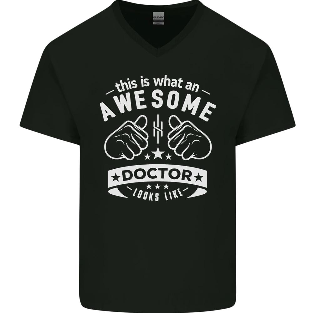 An Awesome Doctor Looks Like GP Funny Mens VNeck Cotton T-shirt M