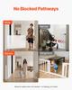 Retractable Baby Gate, Extends To 1850 Mm Wide, 795 Mm Tall, with Security Lock, Easy To Use, Walk Through Without Tripping, Mesh Dog Gate for Stairs,