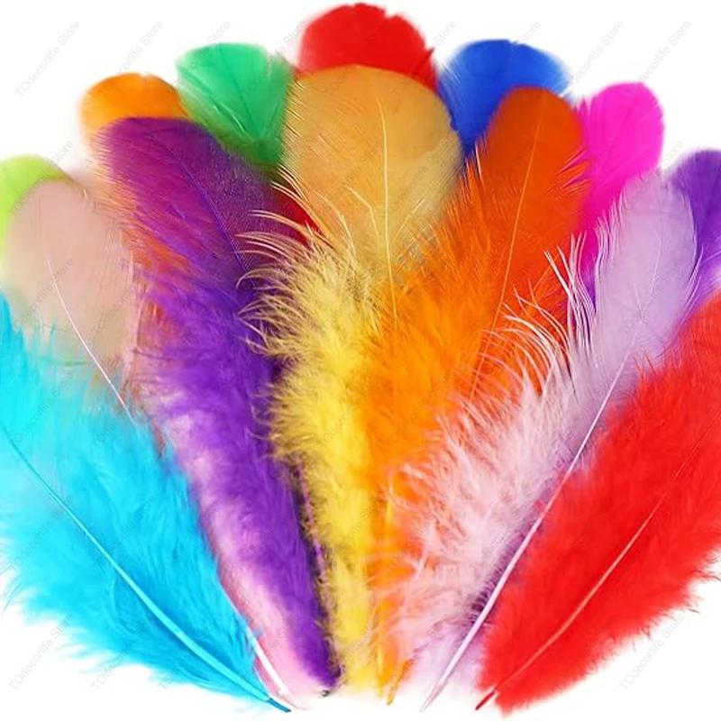 Colorful Feather Craft Feather Rainbow Color Children's Feather Handmade Wedding DIY Decoration Feather 3-5 Inch