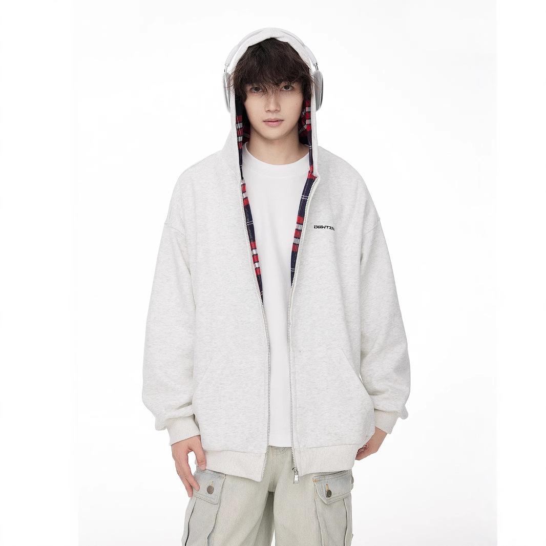 

Клетчатый кардиган с капюшоном, мужской зимний новый ленивый свободный американский кардиган-пальто для пары XXXL